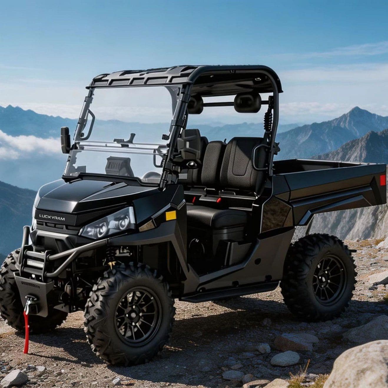 4WD Elektrisk UTV for Farm Ranch 14 Tommers offroaddekk 350 kg dumpseng