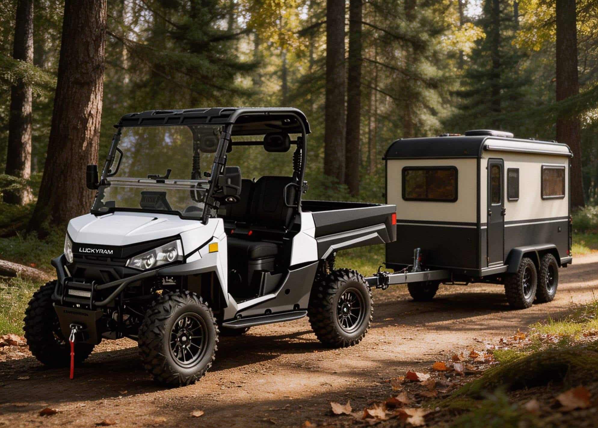 4WD Off Road elektrisk UTV 73,6V PKE nøkkelfri 20KW Peak Power 670kg