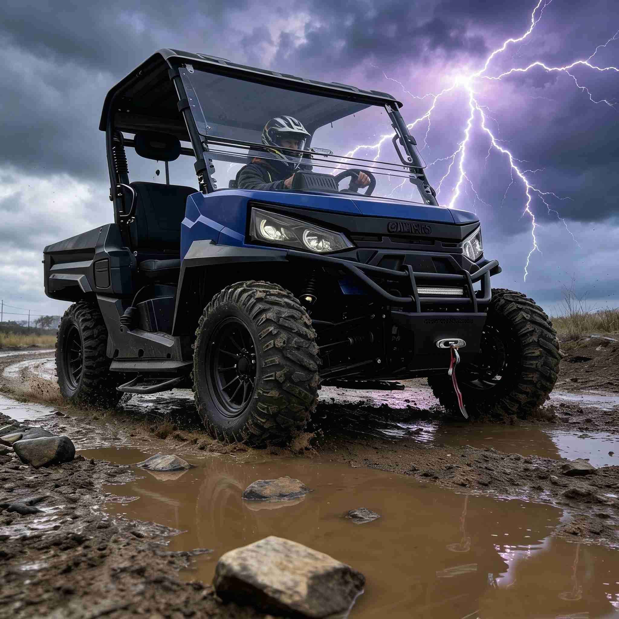4WD Off Road UTV 73,6V 1000kg Tauing 400A-kontroller 150Ah
