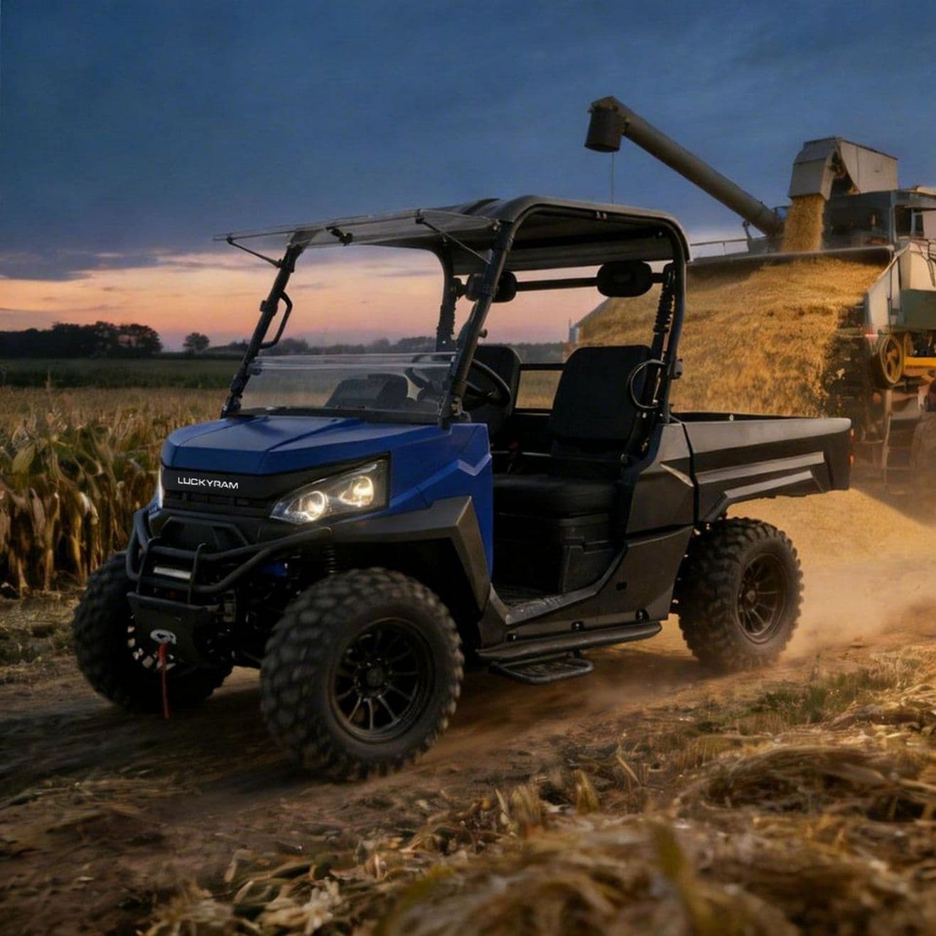 Lite vedlikehold 10KW AC-motor 4WD UTV for USA Farm 350kg elektrisk seng 73,6V baklast elektrisk løft