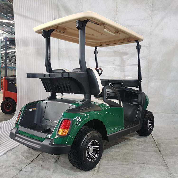 Flerfarget 2-seters elektrisk golfbil, utstyrt med litiumbatteri